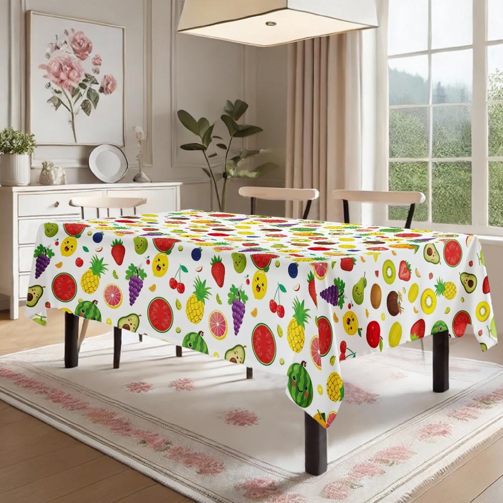 Ghirlanda di Fiori per il Giorno dell'Indipendenza Tovaglia Rettangolare Impermeabile Fiore Rosso Blu Stella Bandiera USA Copritavola per Pranzo Cucina