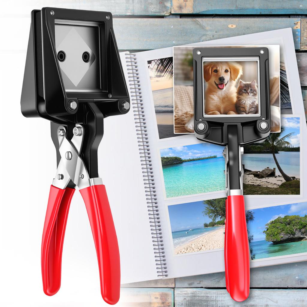 Handheld Passport Photo Cutter Easy to Use Versatile Black Metal Photo ID Die Cutter Portable Punch Picture Cutter Tools