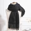 Imitation cashmere scarf women's autumn and winter mink hair men's scarf light luxury high-end sense solid color scarf Korean atmosphere sense