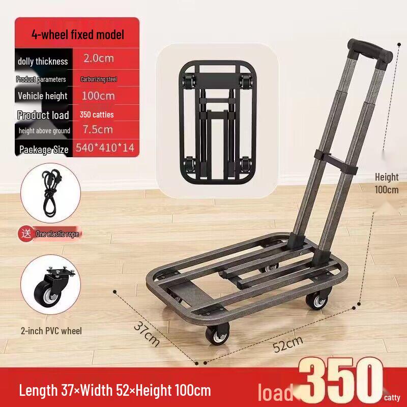 Tragbarer faltbarer Handwagen & Flachbettanhänger für Haushalt und Einkaufen