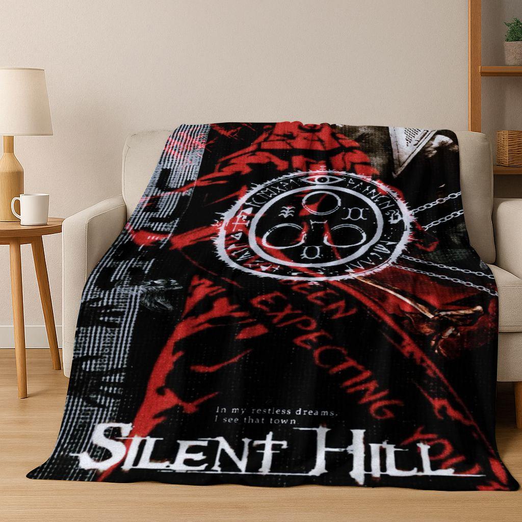 Classic Silent Hill Horror Game Movie Art Flannel Blanket,Cozy Soft Throw Blanket for Home Bedroom Bed Sofa Picnic Cover Gift