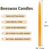 Beeswax Taper Candles, 8" 12Pack Natural Bees Wax Candle - Smokeless, Dripless & Unscented Tapered Candles - 8 Hours Long Burning Time for Home Decor