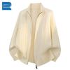 Korean-Style Stand-Collar Knitted Zip-Up Cardigan