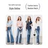 Betu Women's Frayed Hem High-Waist Denim Flare Pants