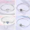 Bracelet 925 Silver Bracelet 17-20CM Love Heart Zircon Original Bracelets Fit Charms Bracelets Jewelry Gifts