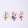 Lily of the Valley Flower Keychain with Lobster Clasp and Heart Charm