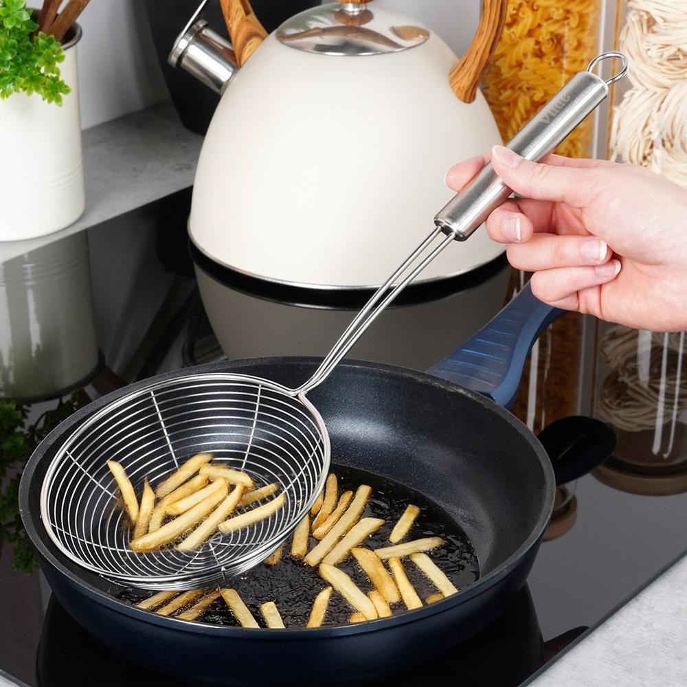 Kitchen Skimmer Slotted Spoon for Straining and Putting on Noodles and French Fries