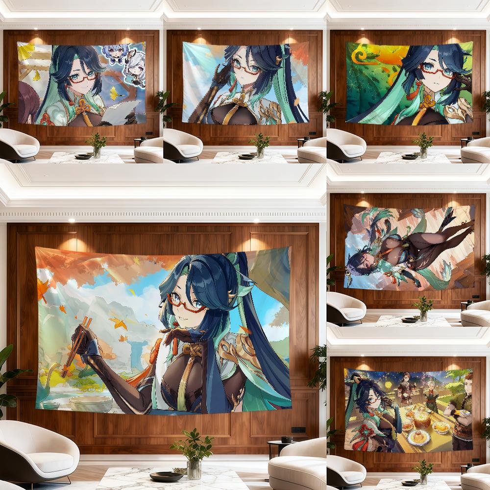 Genshin Impact Xianyun Game Art Flag For Room Dorm Camping Party Hogar Garage Living Room Bedside Wall Decor Banner Gift