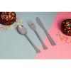 Tramontina Stainless Steel Tableware Straw Set with Dishwasher TRAMONTINA Children's & (4-Piece) "Baby Friends" Case, Knife, Fork, Spoon, Safe,