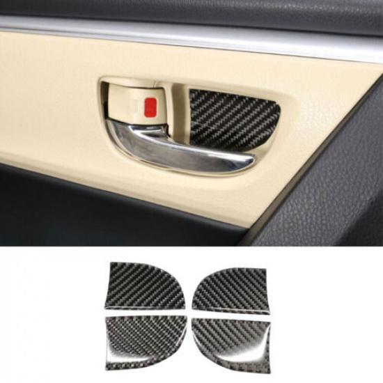 2014-2018 Real Carbon Fiber Interior Door Bowl Sticker Trim For Toyota Corolla