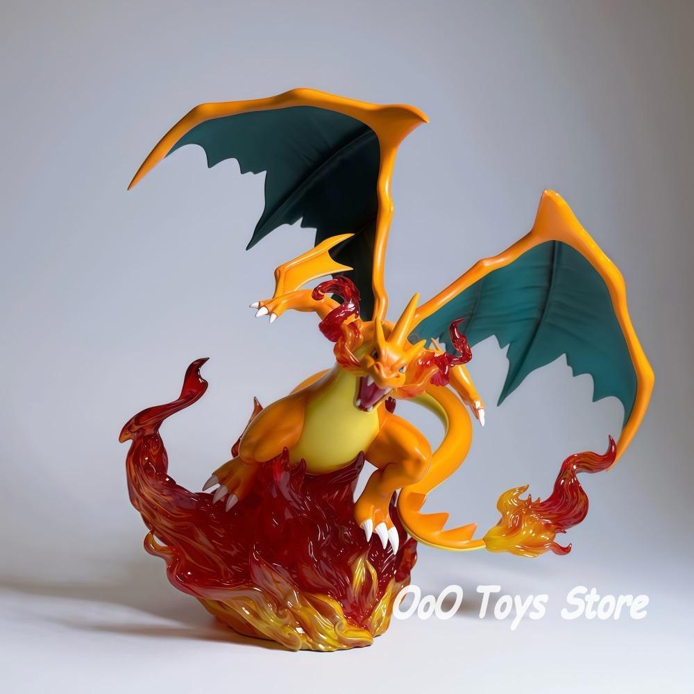 18cm/7.08in Anime Pokemen Figure Mega Charizard Action Figures Pvc Statue Desktop Ornamen Collection Model Toys Gifts