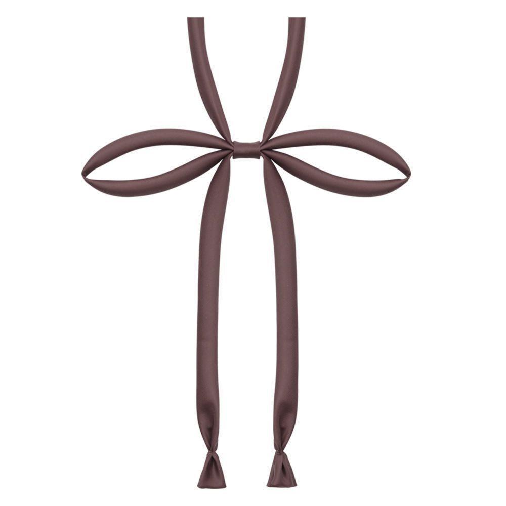 

Kids Necklace With Pure Color Long Ribbon For Festive Costumes Coffee