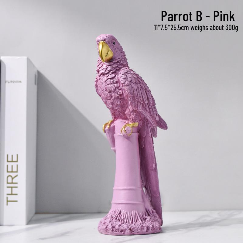 Luxurious Parrot Ornament Wine Cabinet for Living Room Decor