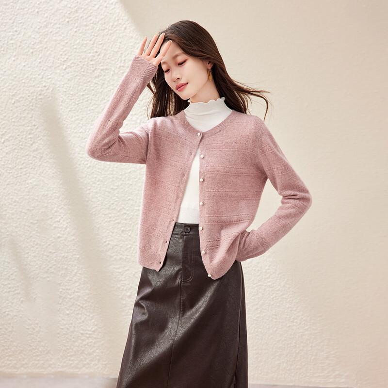 Shexi Women's 100% Cashmere Jacquard Cardigan
