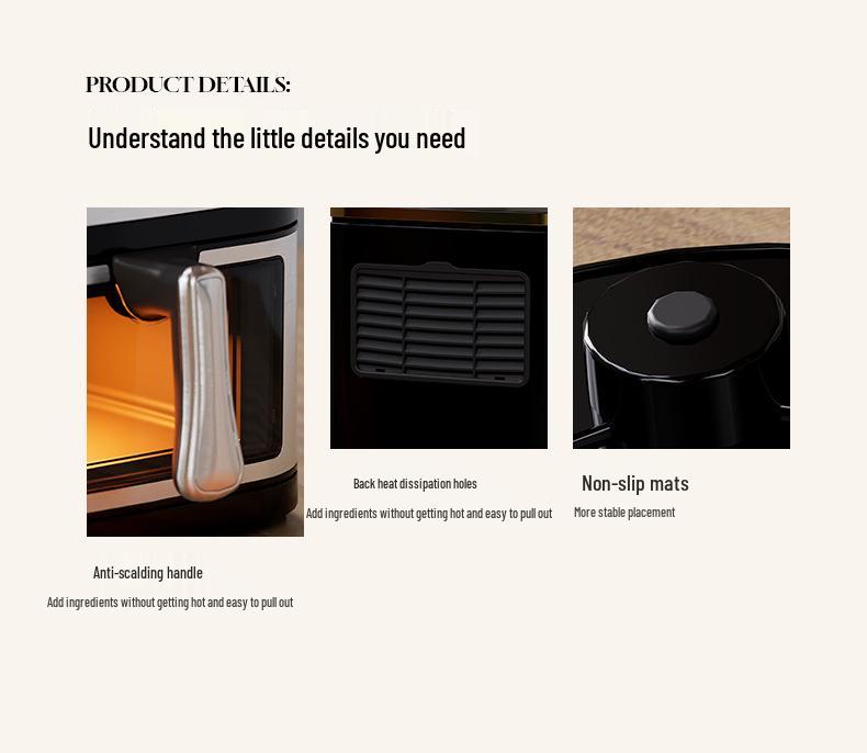 Stainless Steel Smart Air Fryer, Large Capacity, US Standard