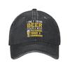 Retro Beer Oclock Baseball Caps Unisex Women Distressed Washed Headwear  Outdoor All Seasons Travel Unstructured Soft Caps Hat