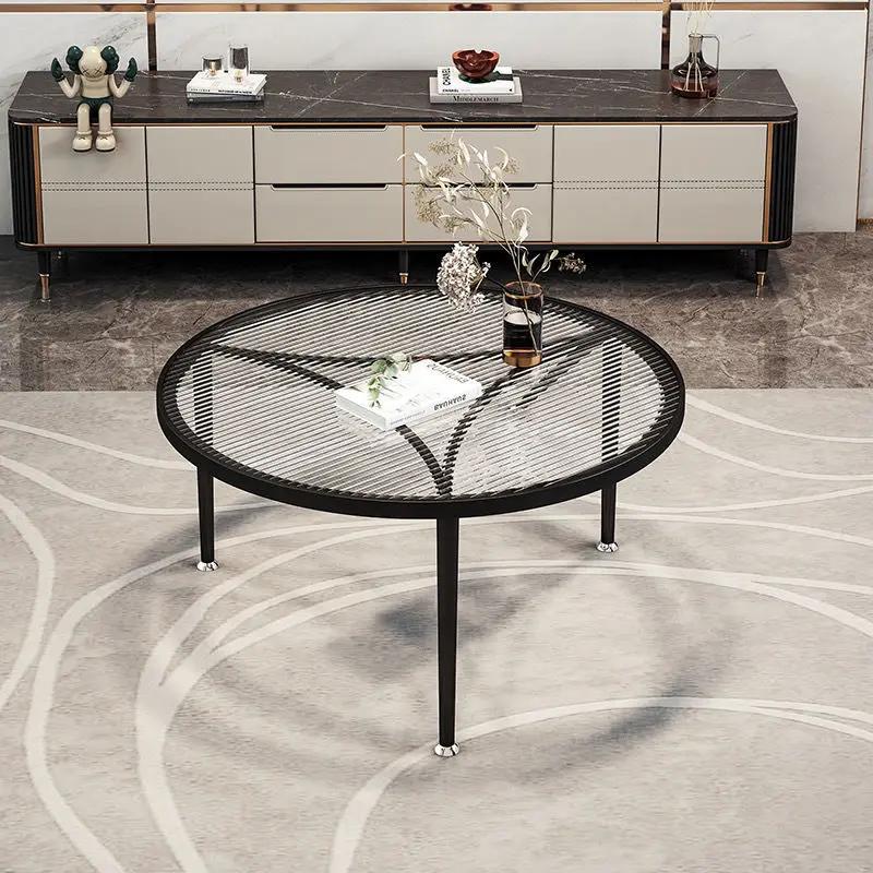 Outdoor Nordic Coffee Table Modern Glass TV Minimalist Coffee Table Nordic Computer Transparent Table
