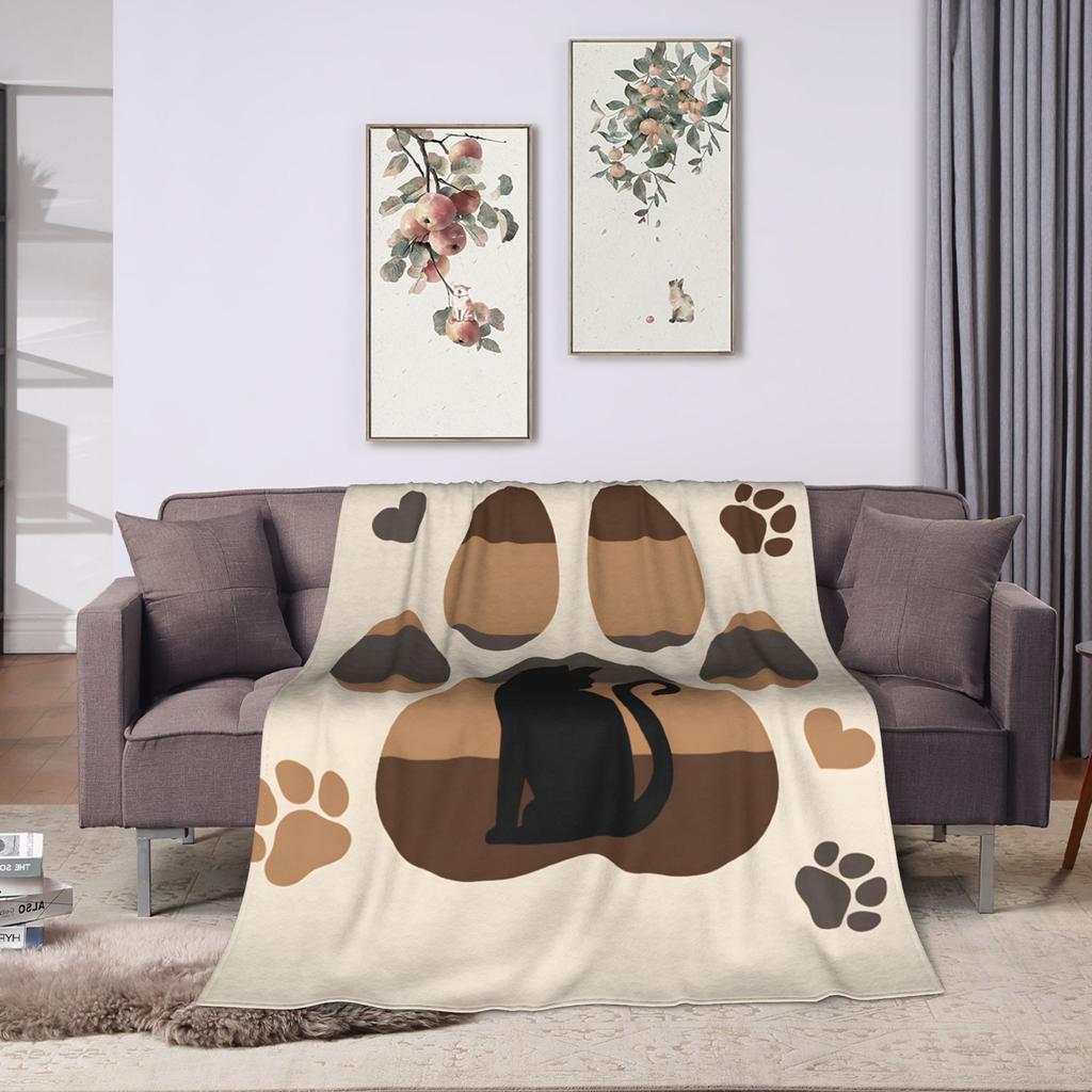 Whimsical Reading Cat Plush Blanket Girls Boys Flannel Throw Blanket For Living Room Warm Soft Custom Quality Bedspread Gift