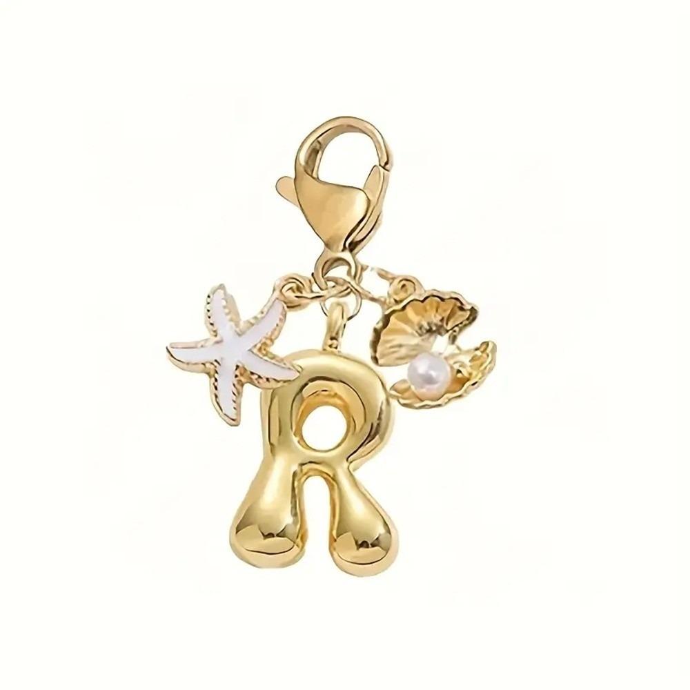 Golden 26 Letters Keychain Retro Backpack Pendant Unisex Bag Charm Friends