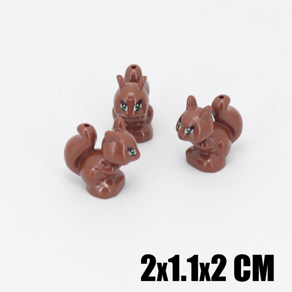 Cute Modeling Small Animals Assembled Building Block Scene Accessories Parts Chicken Husky Fighting Dog Flamingo Ornament