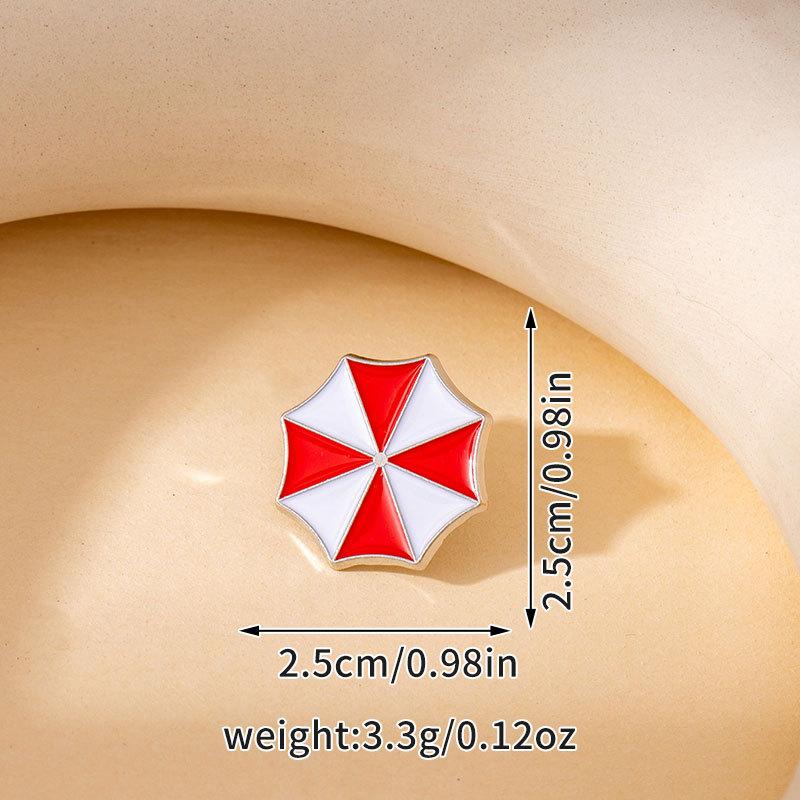 Little Red Umbrella Creative Umbrella Company Logo Metal Brooch Backpack Corsage Accessories Badge