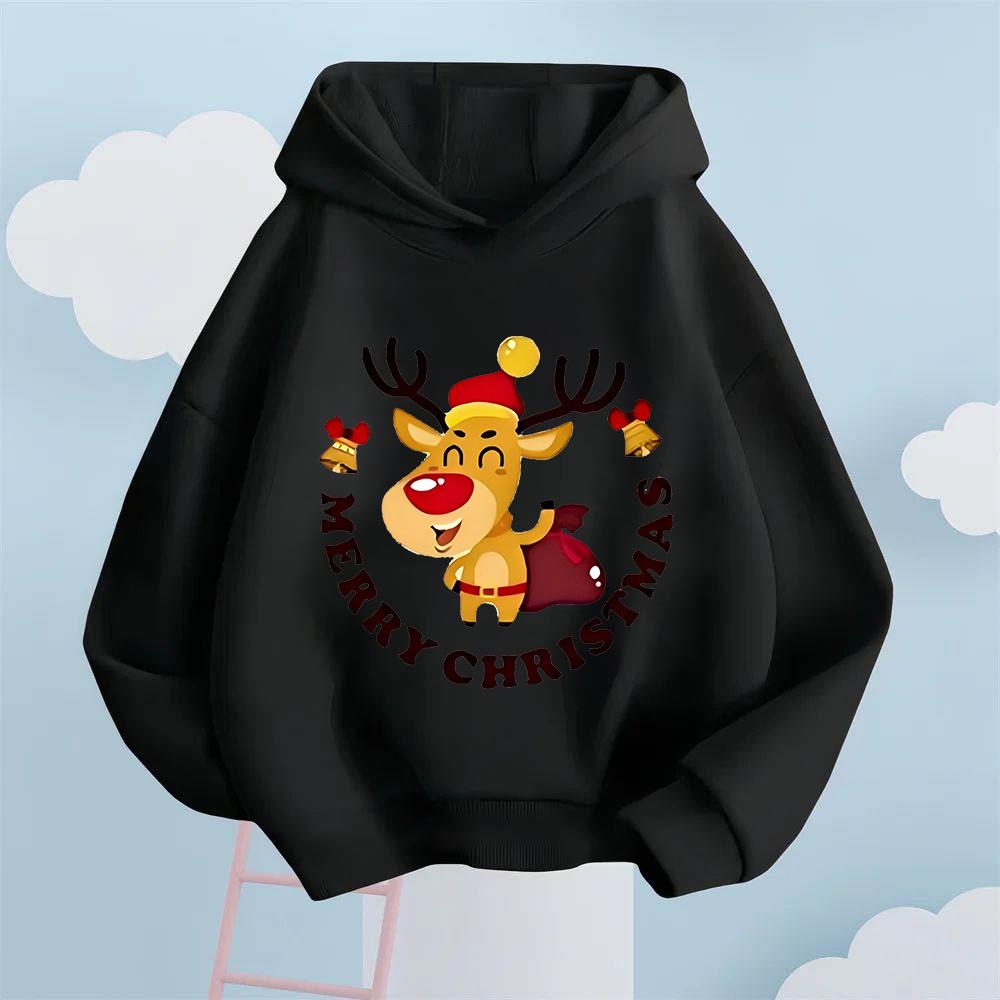 

Christmas Themed Children s Sweatshirts for Boys and Girls in Autumn and Winter, Fashionable and Trendy Loose Hooded Sweatshirts 100