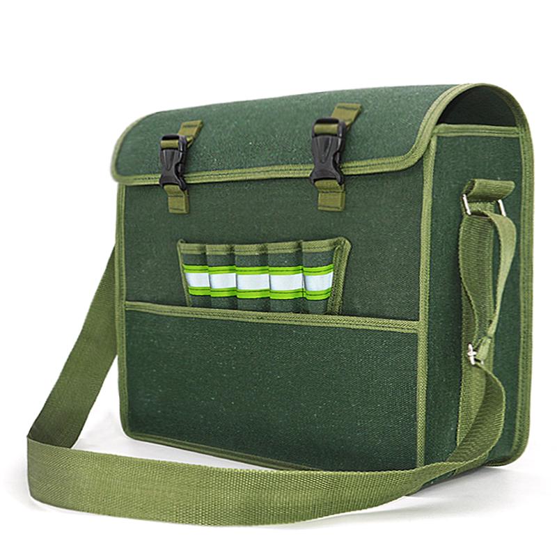 Thickened Canvas Toolkit: Wear-Resistant Carpentry, Tiling & Plumbing Messenger Bag with Multiple Pockets for Electricians.
