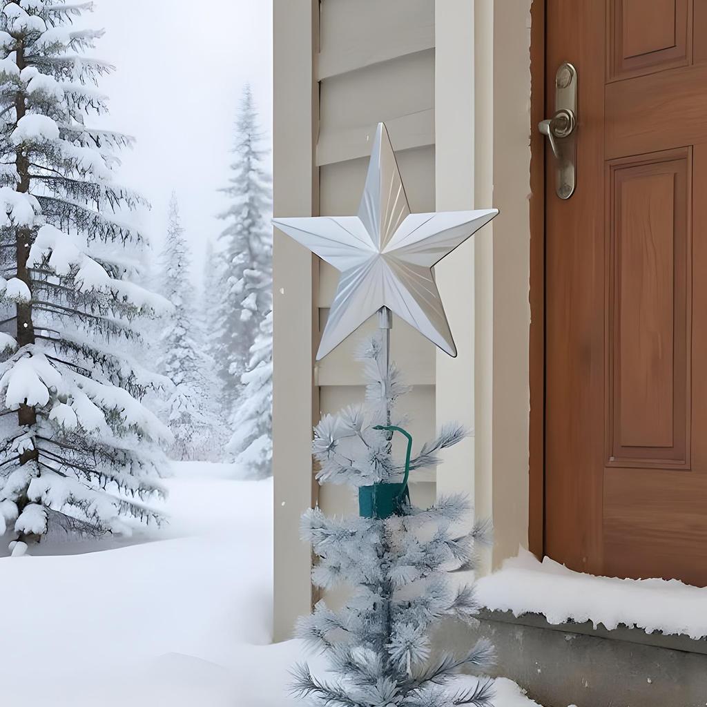 Christmas Tree Topper Christmas Decorations Star Topper with LED Light Battery Operated Holiday Decor for Shop Festival Wedding