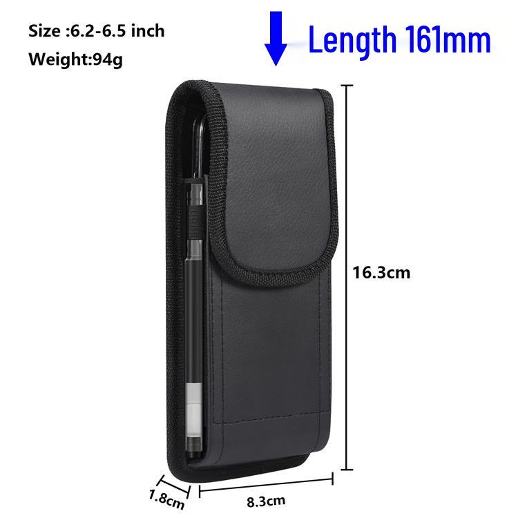 Men's Leather Vertical Belt Phone Case with Magnetic Closure for 6.1-6.7 Inch Devices - Ideal for Seniors