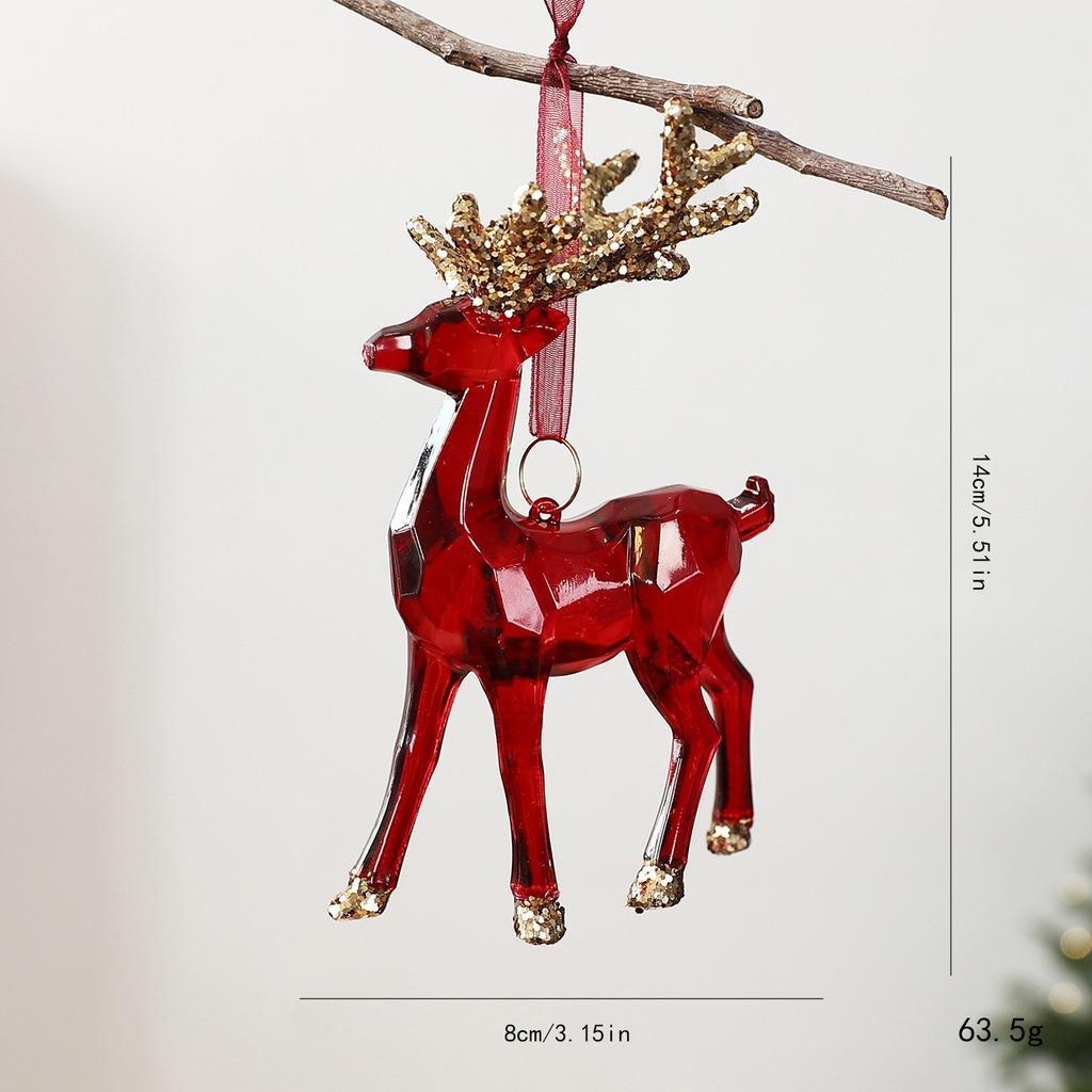 Christmas Pendant Pet Plastic Christmas Tree Hanging Decoration Drop Ornament Gold Glitter Plastic Christmas Decoration Pendant