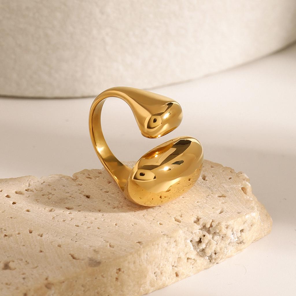 Uworld Minimalist 316L Stainless Steel INS Ring High Quality Waterproof Charm Metal Gold Silver Color Fashion Finger Jewelry