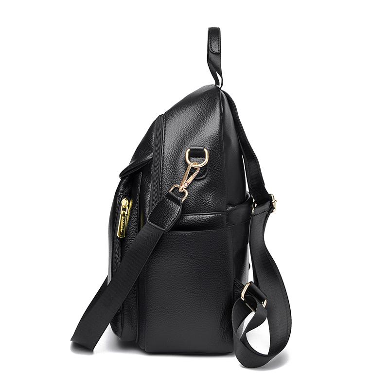 Women's PU Backpack Durable Shoulder Bag Large Capacity Travel Backpack