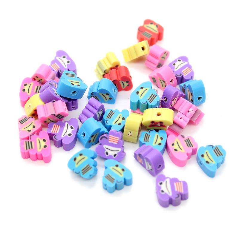 Soft Pottery Pieces Beaded Diy Mobile Phone Chain Accessories Loose Beads Smiley Face Letters Animal Fruit Mixed Soft Pottery