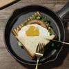 Telssida Thick Cast Iron Small Flat-Bottom Pan, Uncoated Steak Griddle, Non-Stick Egg Pan, Raw Iron Mini Breakfast Pan, 20cm