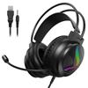 Gaming Headset for PS4 PC Xbox One PS5 Switch Via 3.5mm Audio Jack, with Mic, LED Light