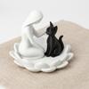 Creative Girl And Cat Statue 3D Printed Lotus Cat Sculpture Collection Desktop Ornaments  Home