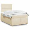 VidaXL Slatted Bed Base with Mattress Cream 120x200 Cm Fabric 3291245