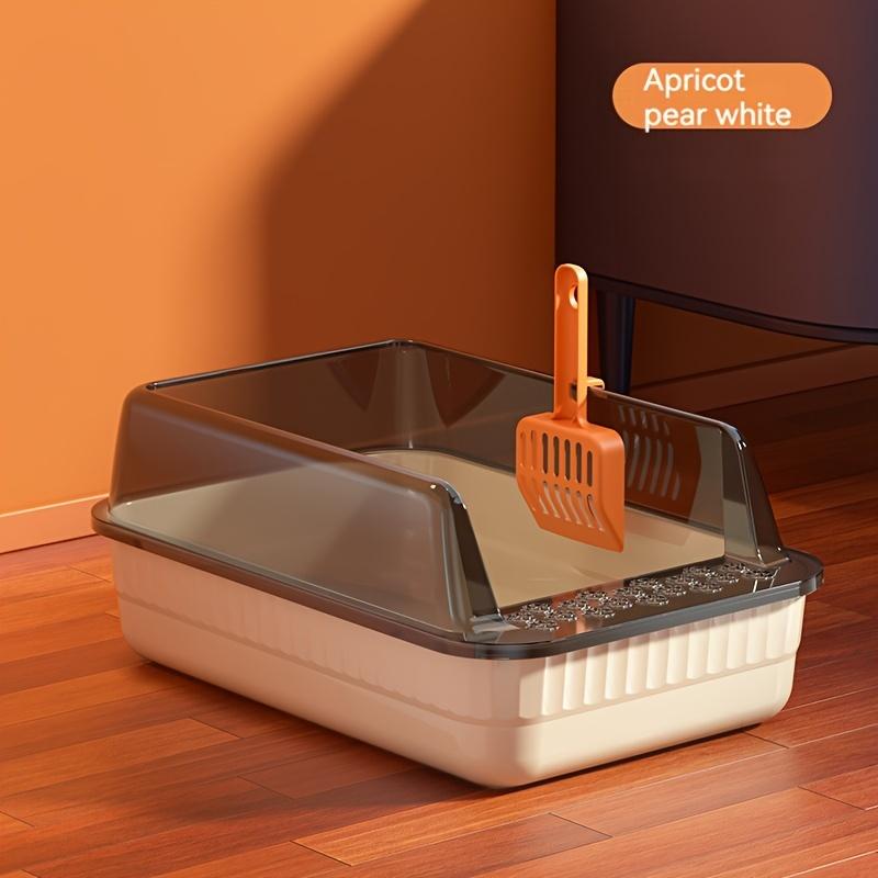

Стандартный туалетный лоток большой емкости, 18 л. Полипропиленовый прямоугольный лоток для кошачьего туалета с высоким ограждением и лопаткой. Изоляция запаха и предотвращение песка. абрикосовый