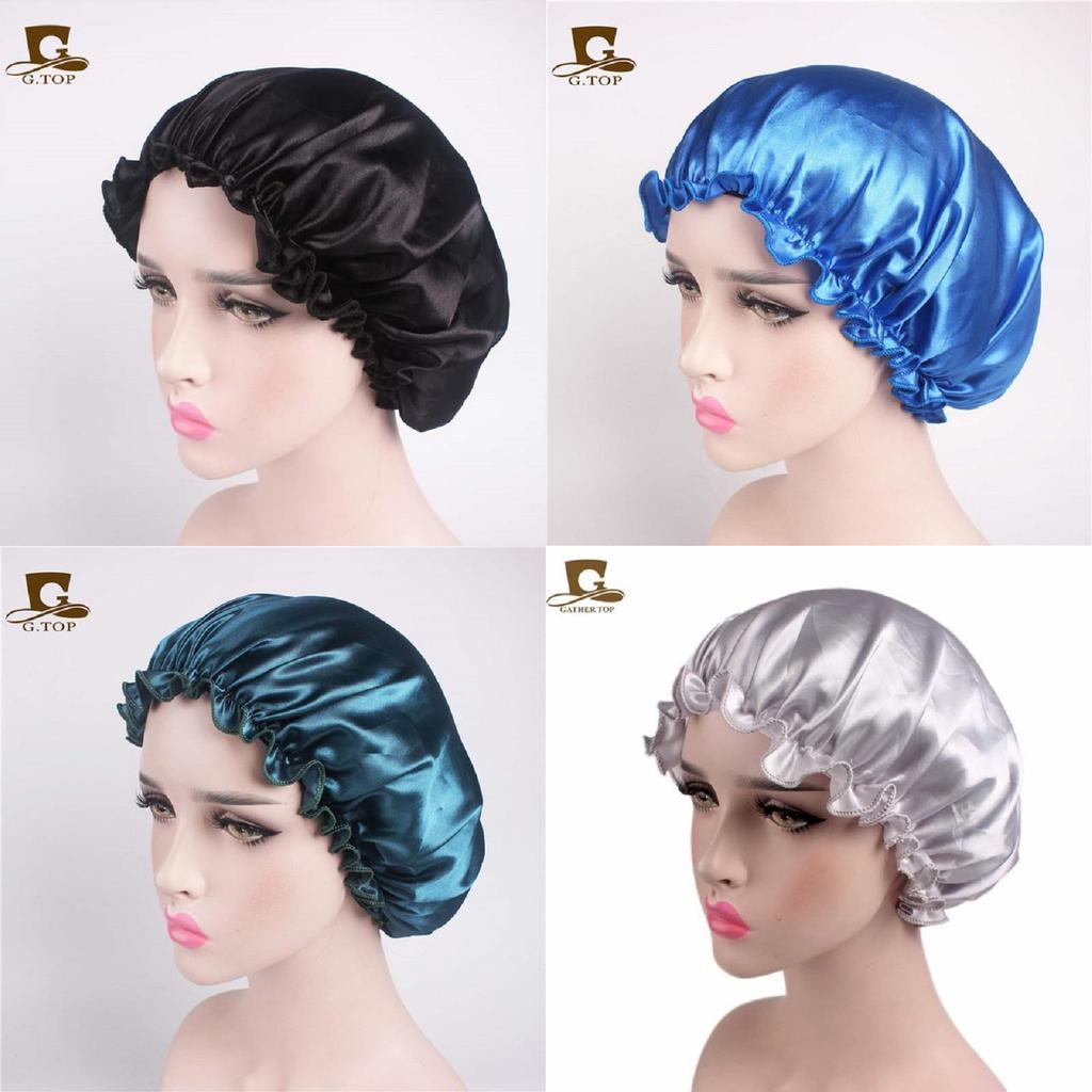 Luxurious Satin Sleep Night Cap For Curly Hair Beauty Salon Head Cover Bonnet Hat