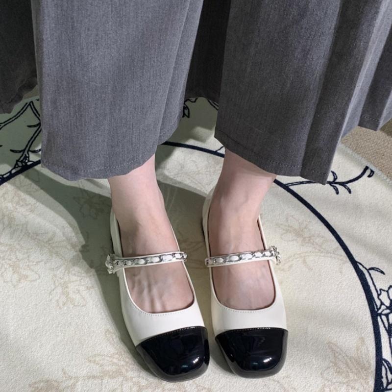 Fashion 2025 Spring Autumn Vintage Women's Shoes Mary Janes Shallow Mouth Square Toe Women Single Shoes Elegant Shoes Zapatos De Mujer