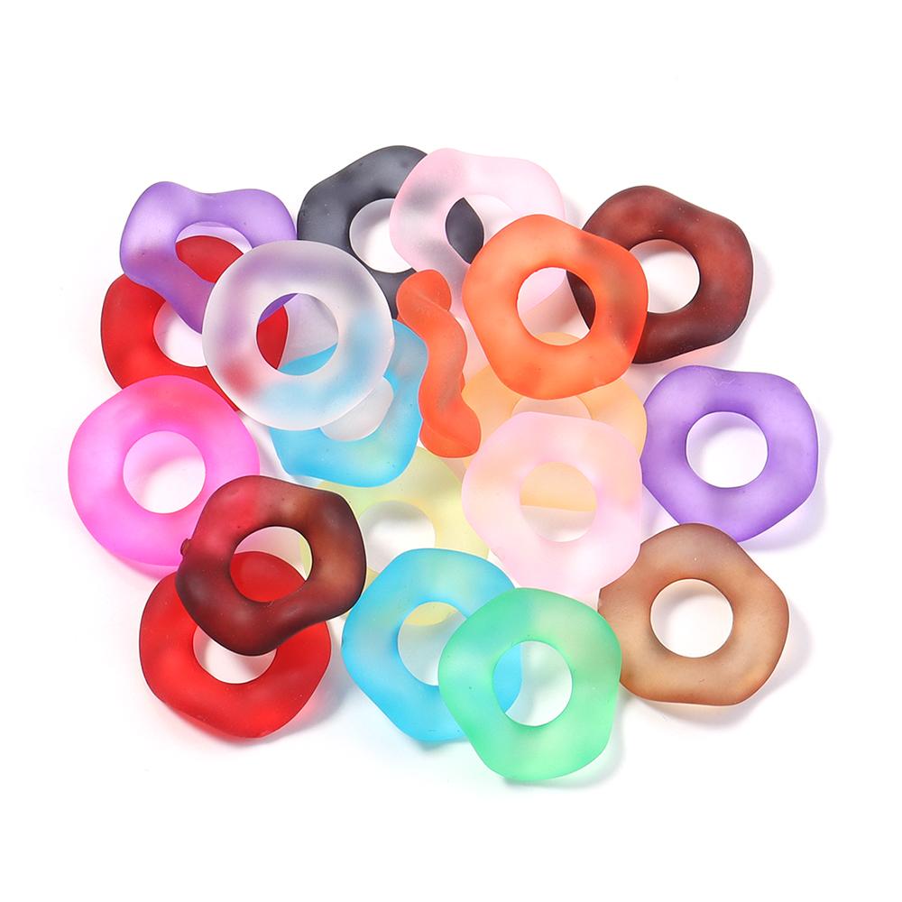 

20pcs Candy Color Doughnut Acrylic Beads for Jewelry Making Wavy Big Hole Stack Bead DIY Bracelets Necklace Keychain Phone Chain