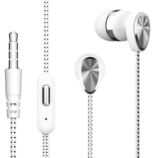 Earphone with Mic Dual Moving Coil 3.5mm In-ear Wired Sports Headphone for Smart Phone