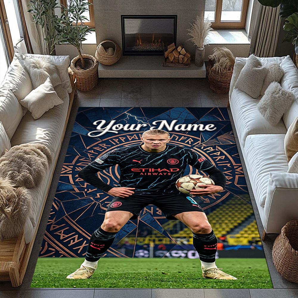 Haaland Personalized Name Floor Rug Office Rug Suitable For Dormitory Dining Room Decorate Room Hallway Antislip Carpet Decorate Offices
