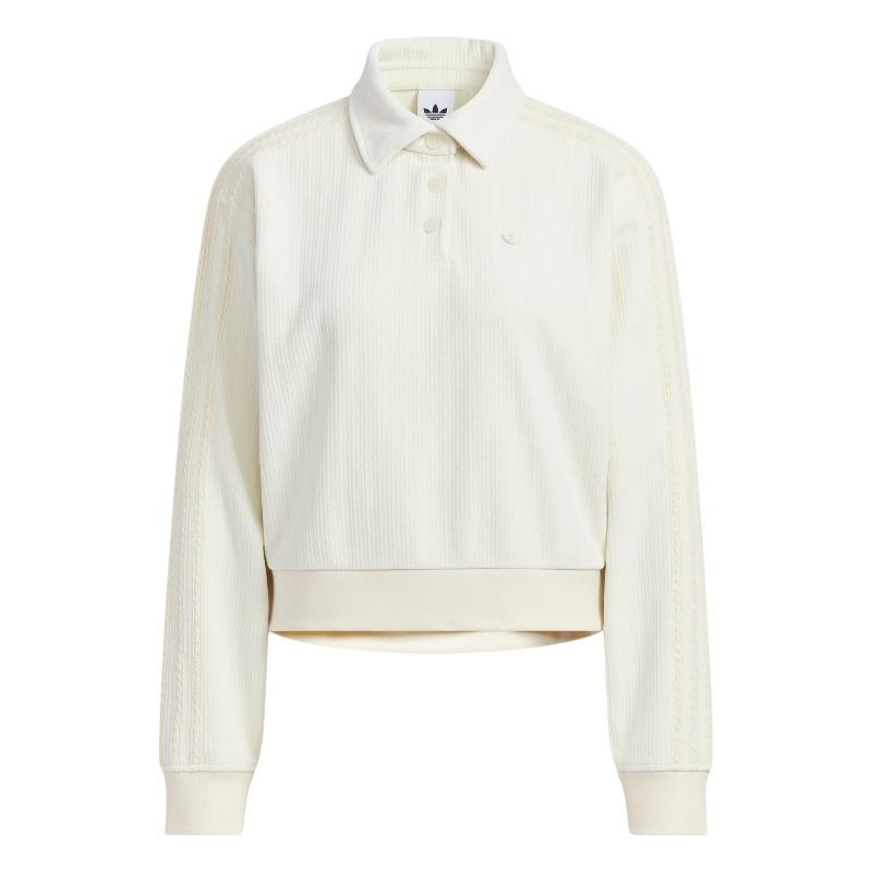 Adidas Originals Chenille Comfortable Loose Polo Shirt Women Tops KS5982