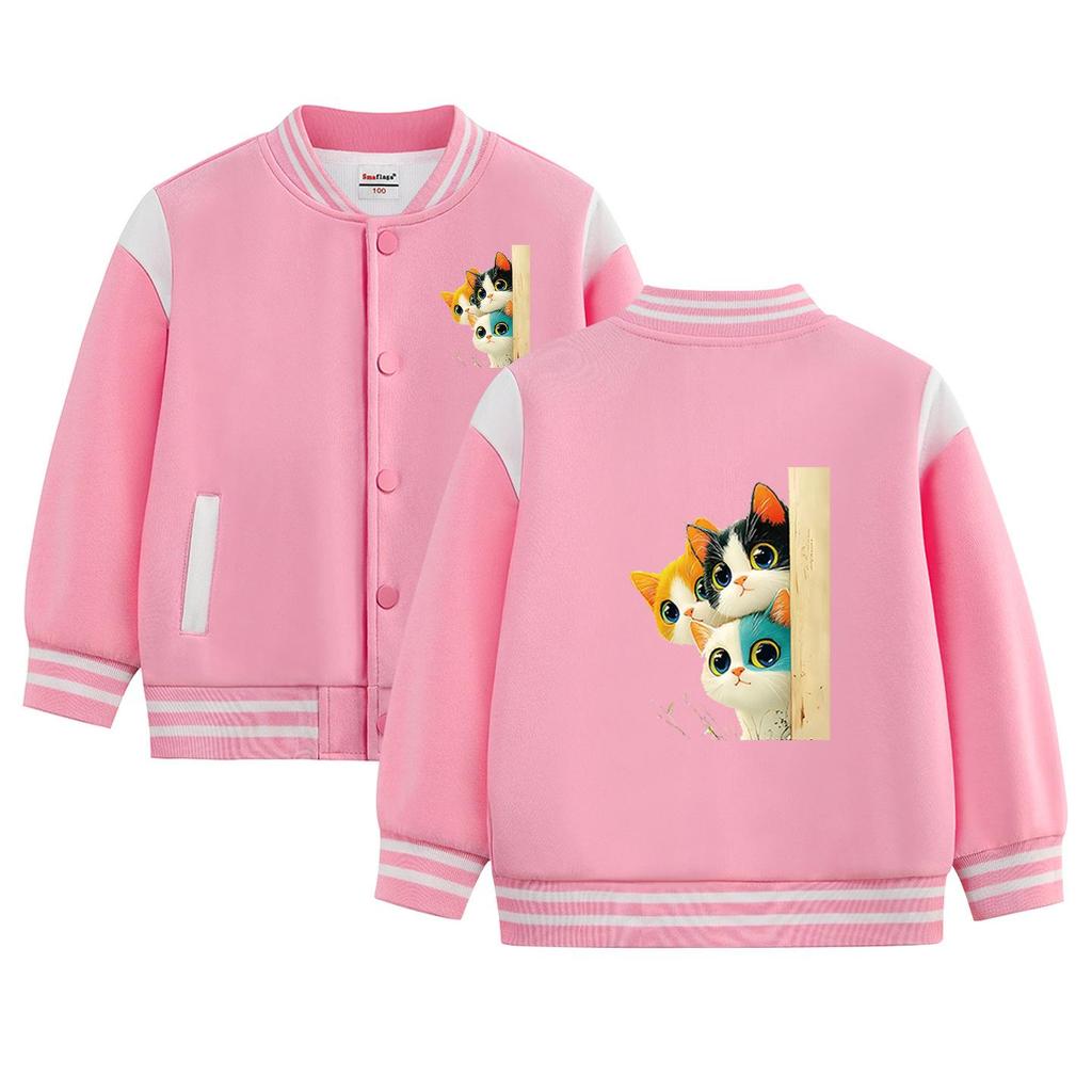 Kids' Autumn/Winter Velvet Baseball Jacket: 2026 New Casual Outerwear for Boys & Girls