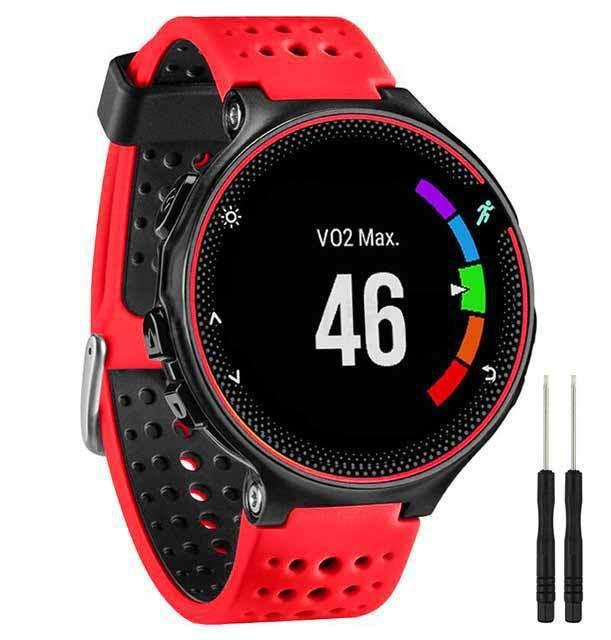 Compatible Silicone Wristband for Garmin Forerunner 235/620/735XT - Two-Color Round Hole Design.