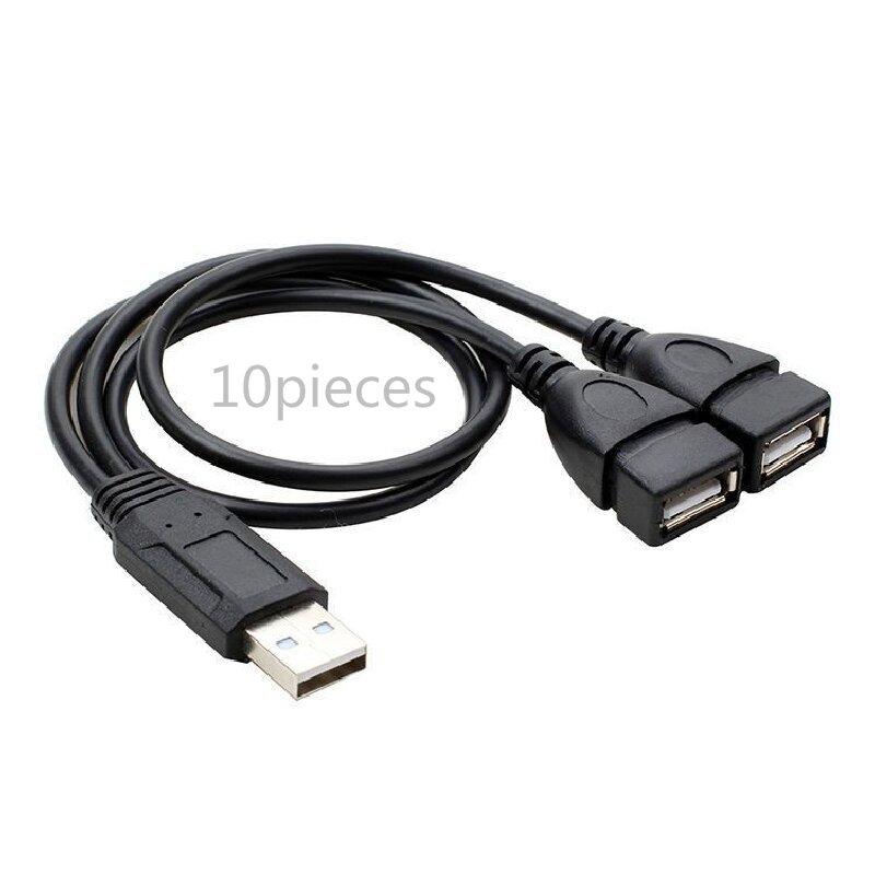 2 in 1 USB 2.0 Cable Double Splitter Adapter One To Two Female To Male Power Extension High Quality