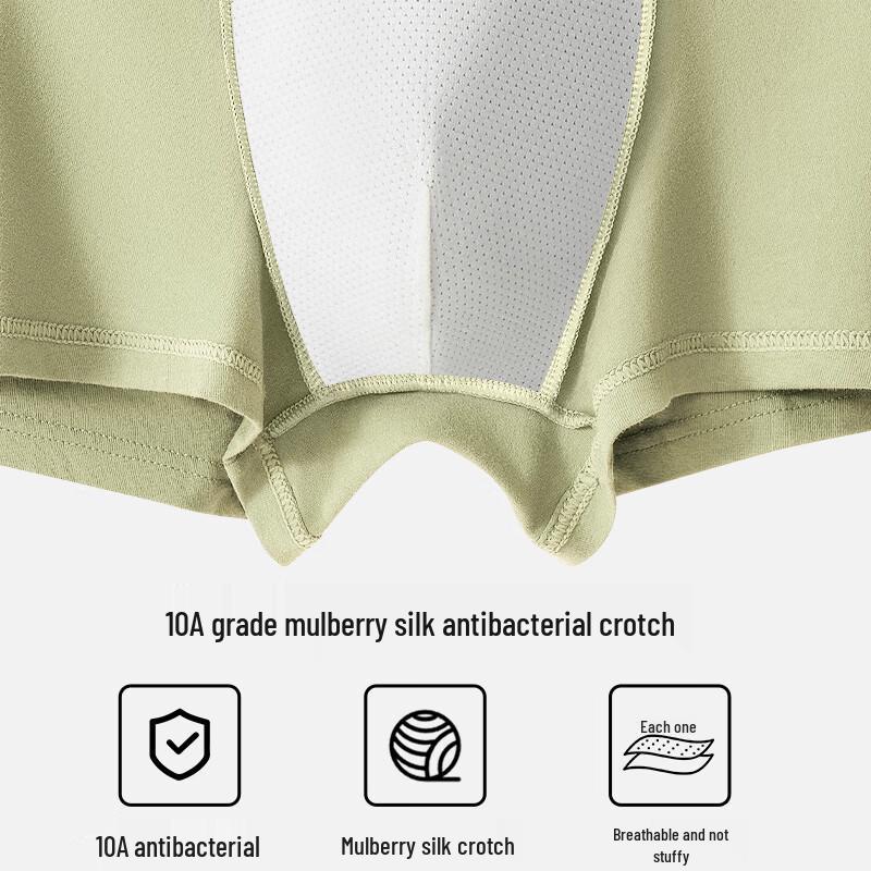 Maoren Men's 10A Antibacterial Pure Cotton Boxer Briefs