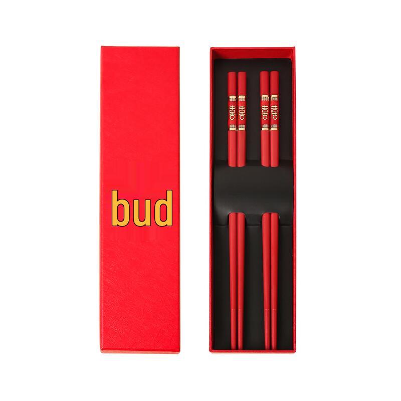 Red Wedding Alloy Chopsticks Gift Set