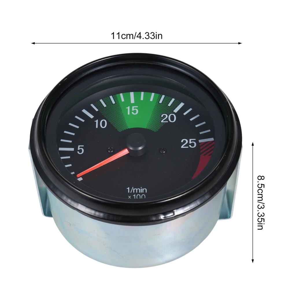12V Tachometer Gauge 3.75inch 02500RPMmin Tachometer 637HZ Car Motorcycle Tachometer Gauge